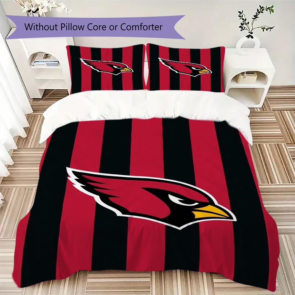 Arizona Cardinals Pattern Bedding uilt Set uilt Cover Pillowcase Home Decoration Birthday Gift (1*duvet cover + 2*pillowcase without core)