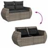 Vidaxl 5-Cz. Garden Lounge Set, Cushions, Grey PE Rattan