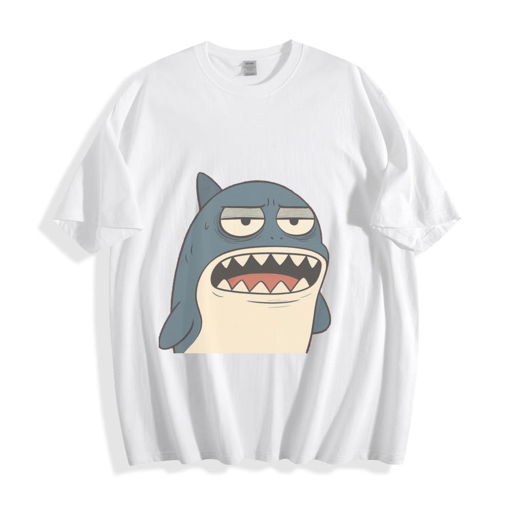 

Grumpy Shark Cartoon T-Shirt - Hilarious Sassy Ocean Unisex Tee 2XL