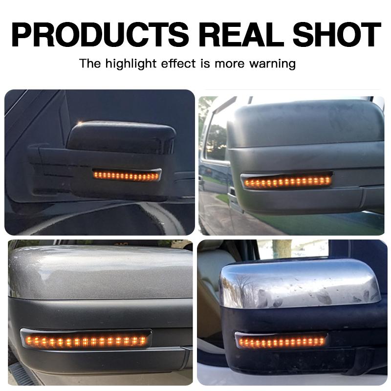 2PCS For Ford F150 2009-2014 Ford Raptor 2010-2014 LED Dynamic Blinker Side Mirror Turn Signal Light Sequential Indicator Lamp
