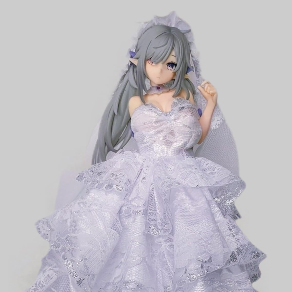 

Свадебное платье эльфа чистого белого цвета Вер. Фигурка бисёдзё, 25 см в высоту, ПВХ и АБС, Предварительно окрашенная, Готовая фигурка