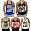 Gilet Estivo da Uomo Senza Maniche Slim Fit Stampa Lettere Hip Hop Morbido Elastico Scollo a U Assorbimento Sudore Casual Fitness Palestra Canottiera da Uomo