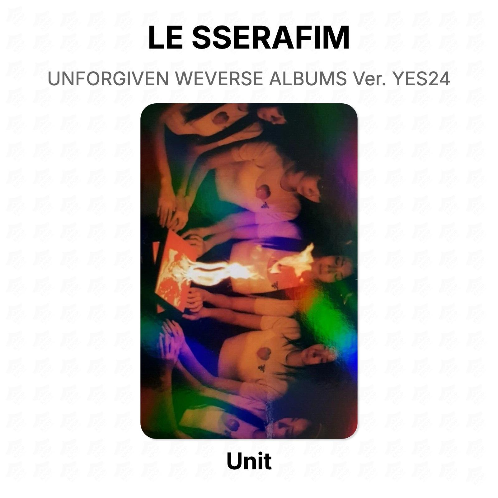 LE SSERAFIM UNFORGIVEN WEVERSE ALBUMS Ver. YES24 Official Photocard Unit