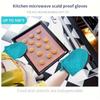 1Pair with Non-Slip Grip Surfaces Kitchen Oven Gloves Microwave Oven Gloves  for BBQ Baking Cooking
