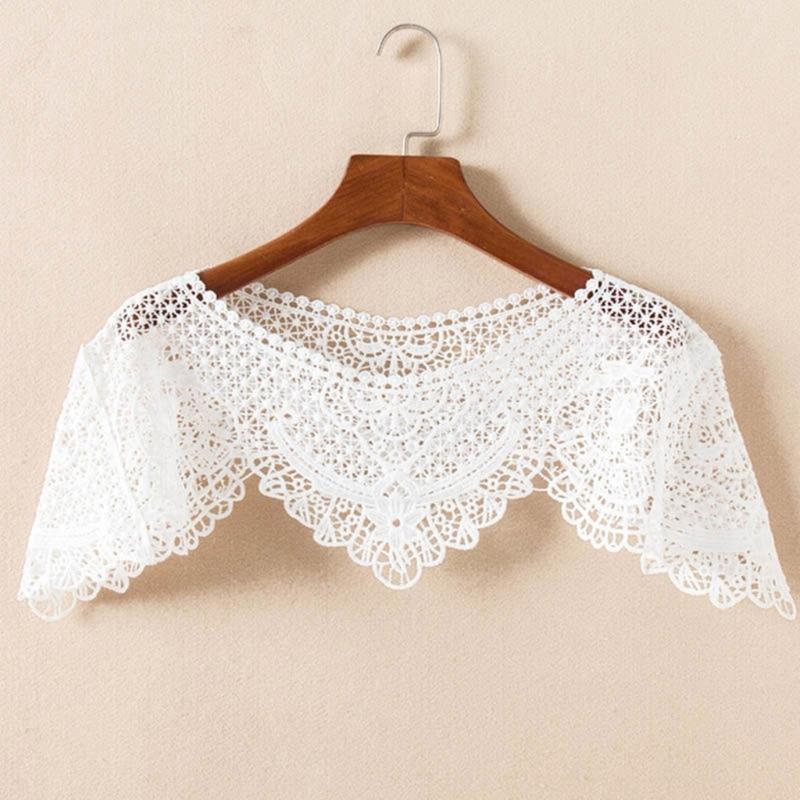 Women's Fashionable Lace Capelet with Embroidery Hollow out False Half Shirt Collar Neck for Special Occasion