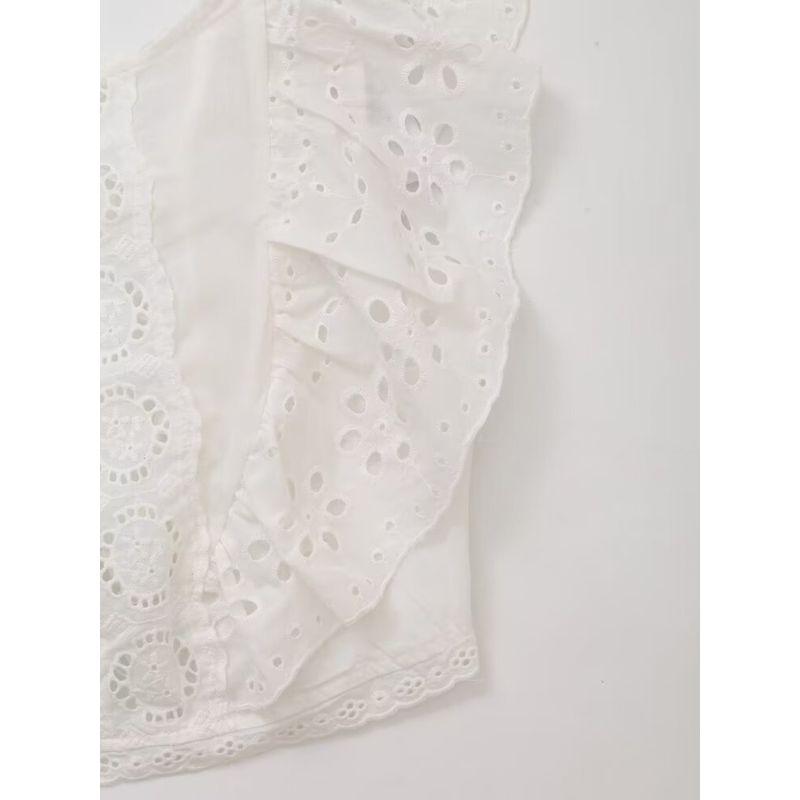 Kaslead New Arrival Women's Clothing Fashion Style Fashion All-Match Cut Out Embroider Laminated Decoration Tops 3666086