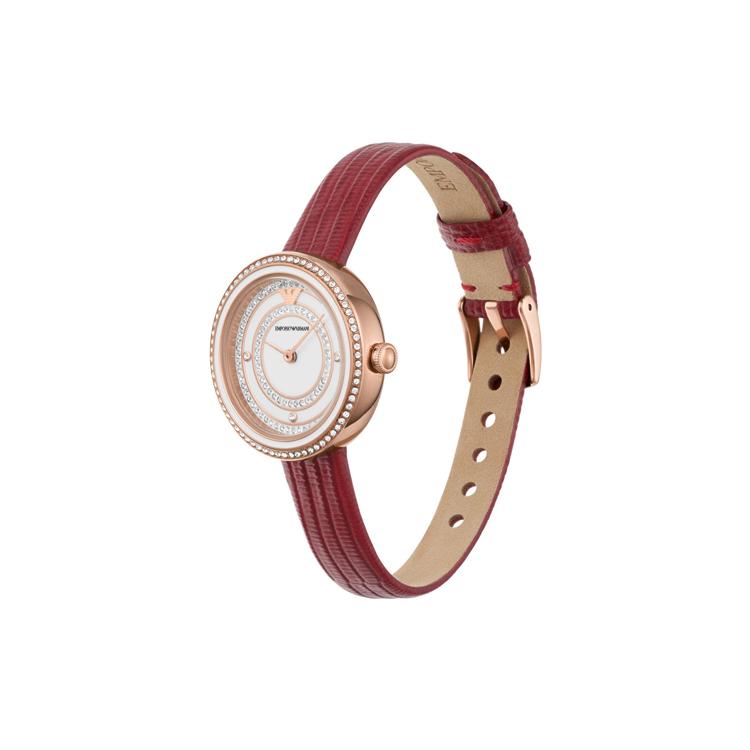 EMPORIO ARMANI Wrist Watch Quartz Movement Leather Strap 30mm White Dial Women's Watch 30m Water Resistant AR11532