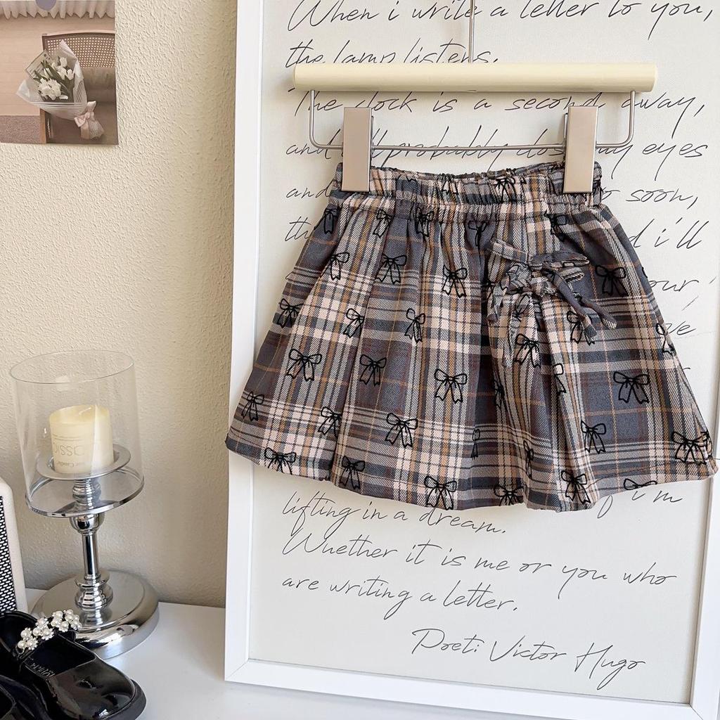 Girls' College Style Sweater Vest & Skirt Set with Tie for Autumn and Spring