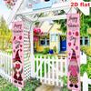 Vintage Valentine Porch Banner - Retro Goblins Hearts Design - Vintage Goblins, Roses - Porch Hanging Door Decor (2706)