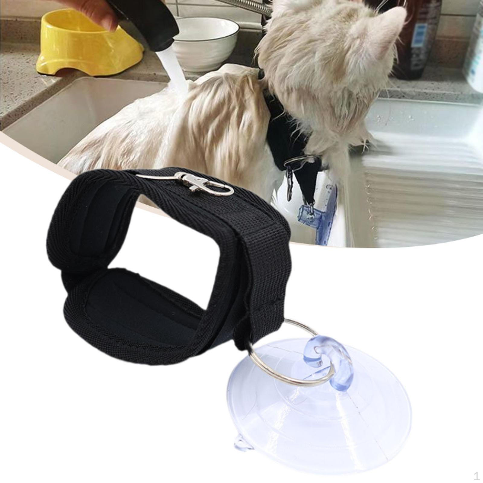 

Ремешок на присоске для купания питомца, портативный, регулируемый, легкий, мягкий фиксатор для ванны, поводок для чёрный