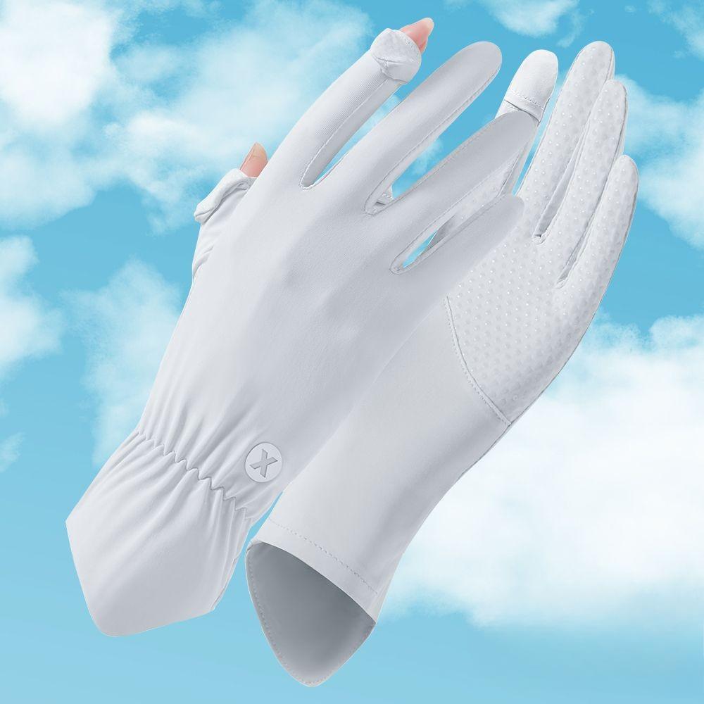 Women's Sun Protection Gloves Outdoor Riding UV Thin Summer Ice Silk Fashionable Finger Slipping Touch Screen Sun Protection Gloves