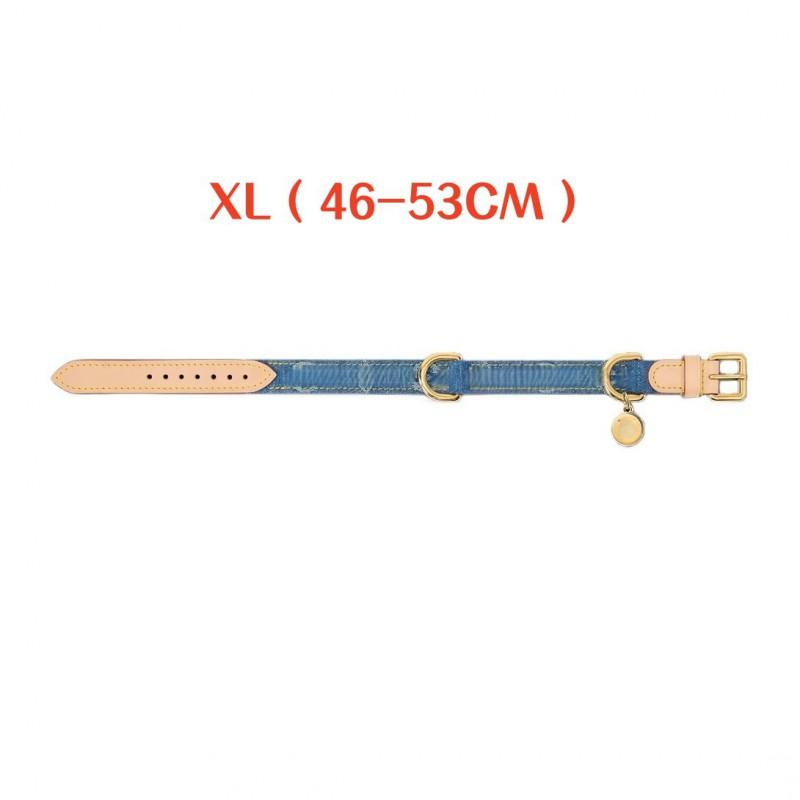 Luxury Denim Monogram Dog Collar Adjustable Leather Pet French Bulldog Dachshund Cat