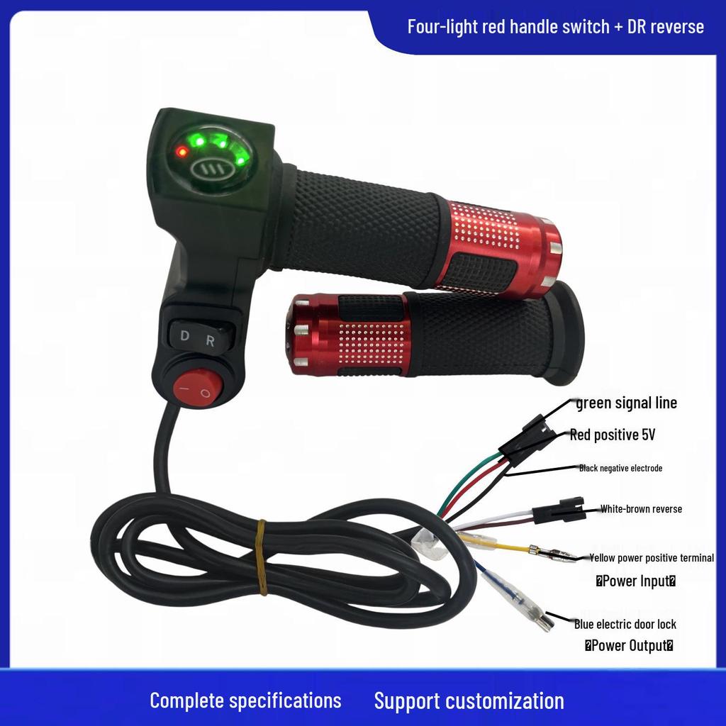 Four-Light Switch with Voltage Display Electric Vehicle Throttle Grip