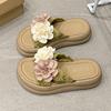 Two-color Flower Platform Slippers Women's Summer New Flat-bottomed Student Fashion Beach Cool Slippers