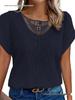 Women's Lace Patchwork Short Sleeve T-shirt for Spring/Summer