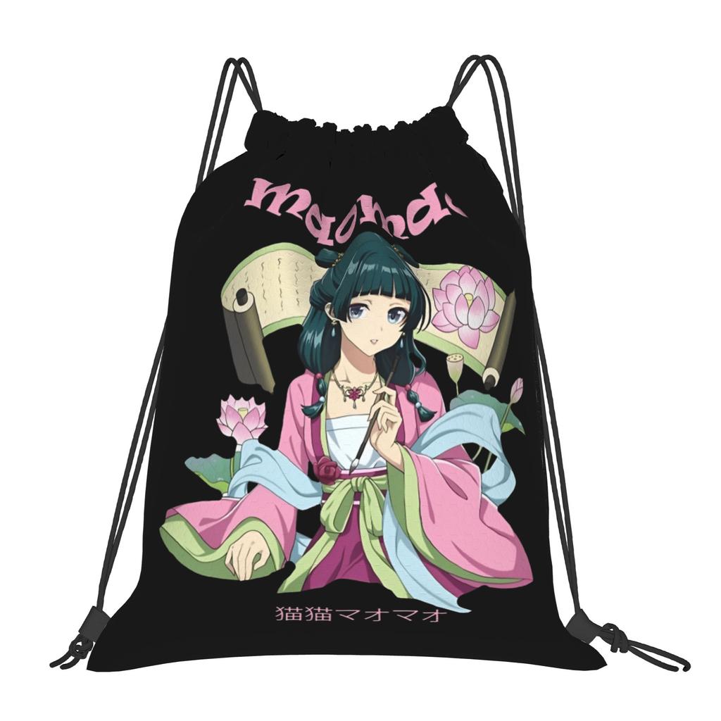 Cartoon Maomao Drawstring Bag Manga YSK Fashion Foldable Sackpack String Bags Men Outdoor Beach Backpack