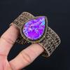 Pierre précieuse de sédiments de mer violets, fil de cuivre pur enveloppé, manchette/bracelet fait à la main, bijoux réglables