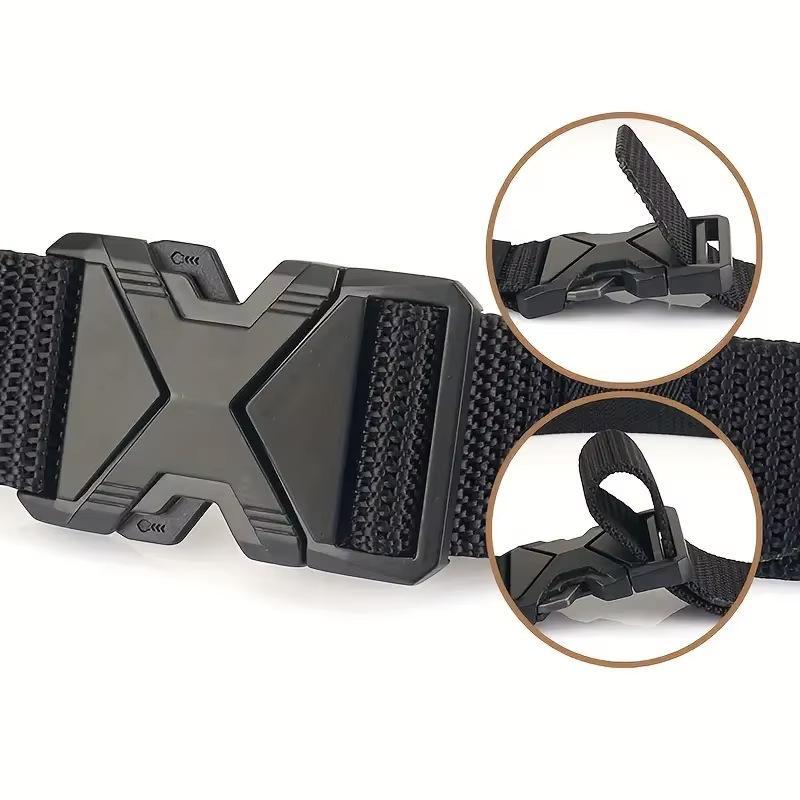 Durable Thickened Men's Canvas Belt Quick Release Multi-Function Waistband for Outdoor Camping Daily Use