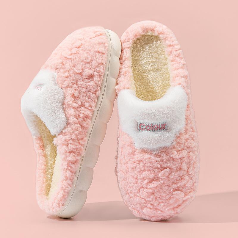 New autumn and winter cotton slippers women's home household couple indoor and outdoor warm thick-bottomed fluffy slippers men