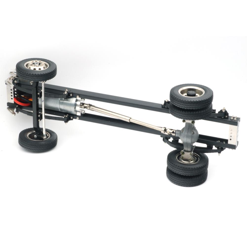 Qin24 1/24 RC Vrachtwagen 4×2 Trekker Kiepwagen Model Chassis Voor 2 Achter 4