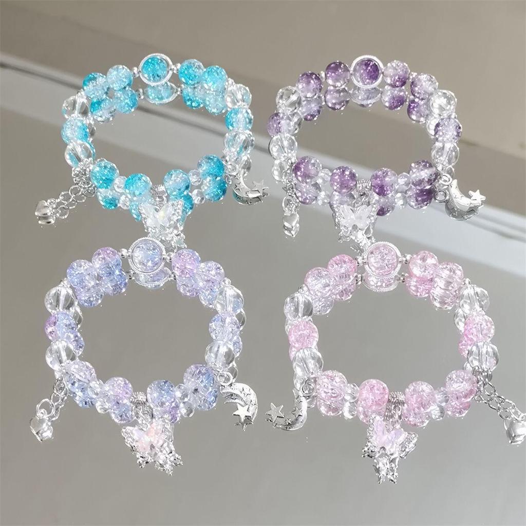 Mori Style Starry Sky Crystal Butterfly Bracelet: Elegant & Versatile Fairy Design for Women, Perfect for Best Friends