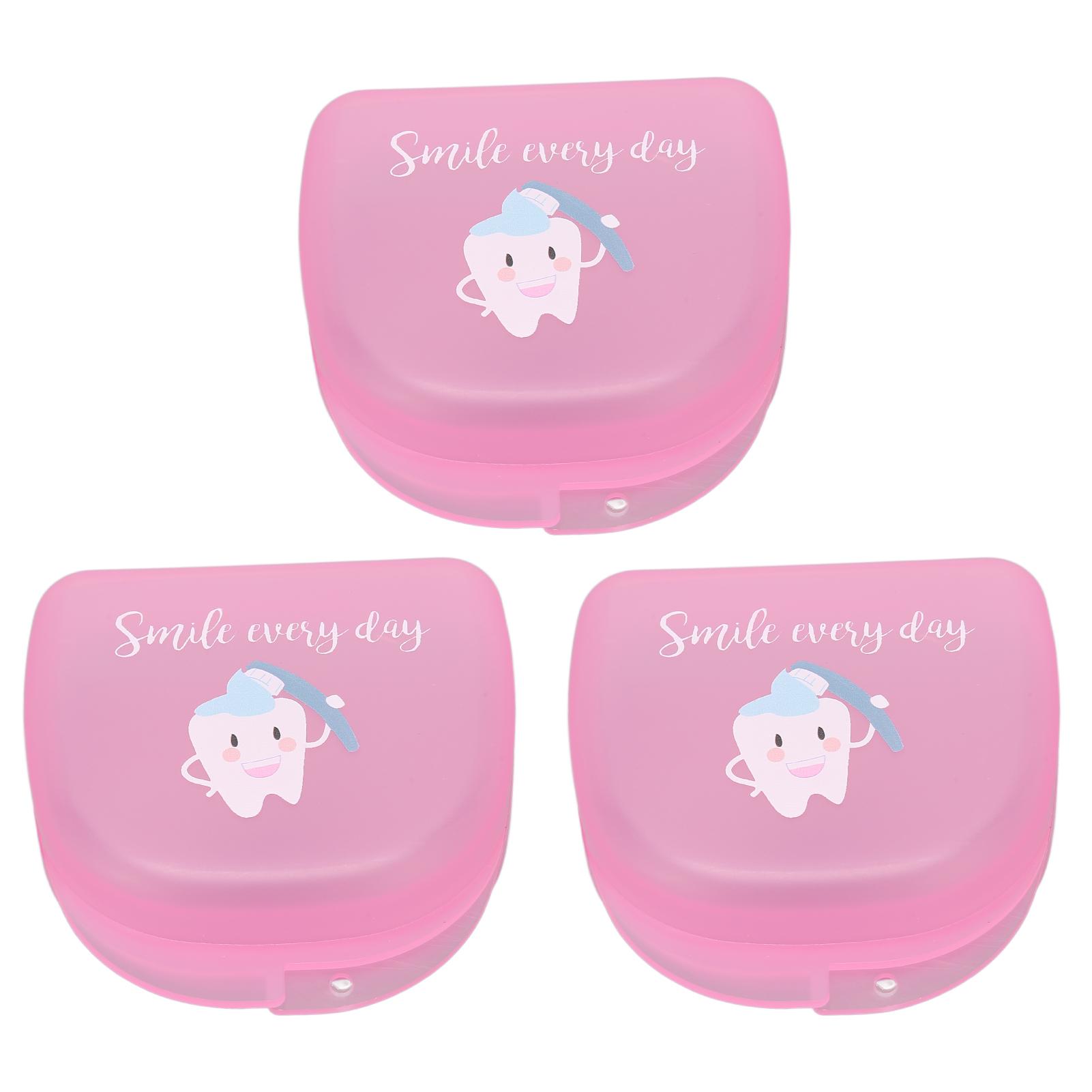 3pcs Denture Case Dental Retainer Box Partial Mouth Guard Container Orthodontic Retainer Case