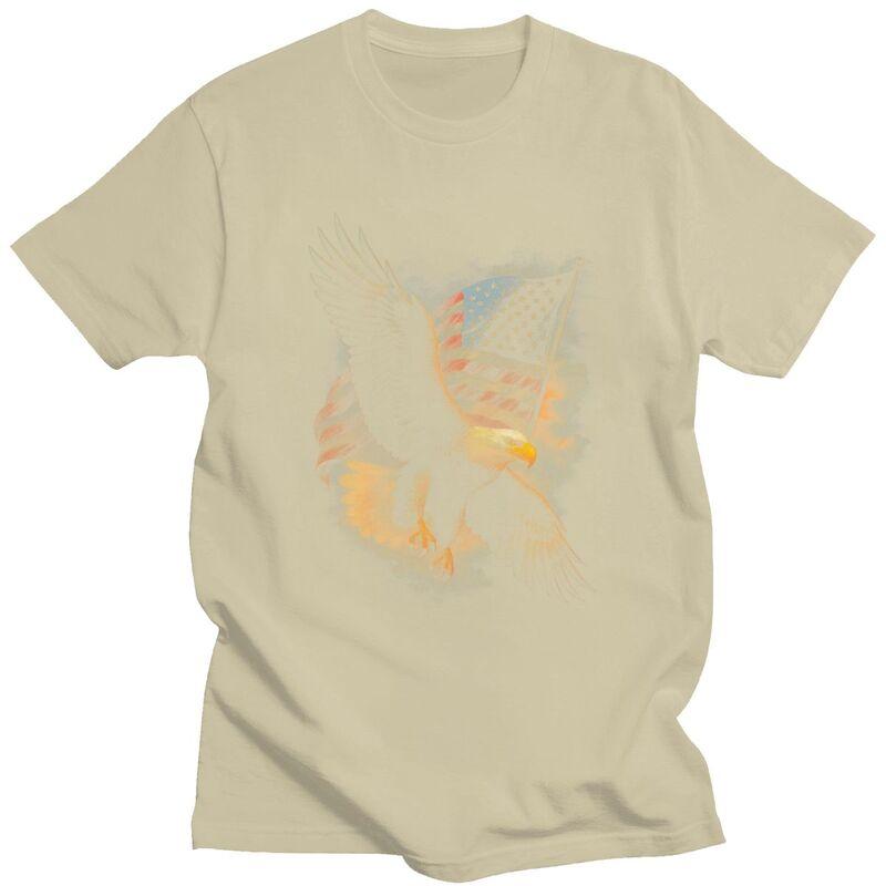 American Bald Eagle Patriotic 4th Of July T Shirt Unisex Women Short Sleeve Tshirt Graphic Tee Pure Cotton Slim Fit Clothing