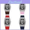 Fashion Womens Barrel Shaped Quartz Watch With Silicone Strap For Casual Wear