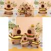 Cartoon Hamburger Capybara Plush Toy With Short Pile Velvet For Kids Birthday Gift