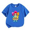 Kids Boys Girls 100% Cotton Crew Neck Short Sleeve T-Shirt Cute Rainbow Flower Dandy Cartoon Graphic Casual Comfortable Breathable Tee for Daily Outdo