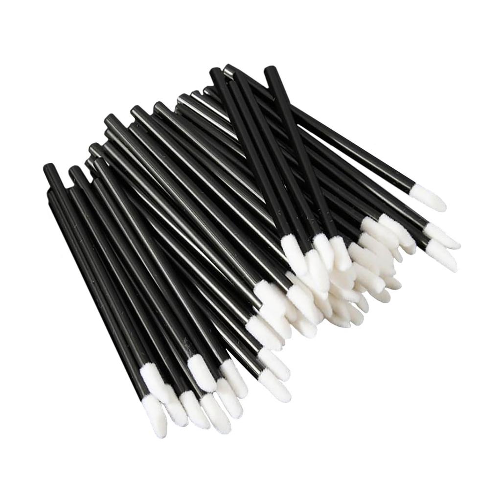 ALLVD Disposable Lip 100 Portable and Hollow Stick Design for Lip and Professional Makeup Brushes, Pieces, Convenient, Gloss, Lipstick, (Black)