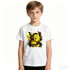 Summer Anime Pokémon Cosplay TShirt Cotton Short Sleeve Tops Casual Loose Retro TShirt Men Women Kids Family Matching Outfits