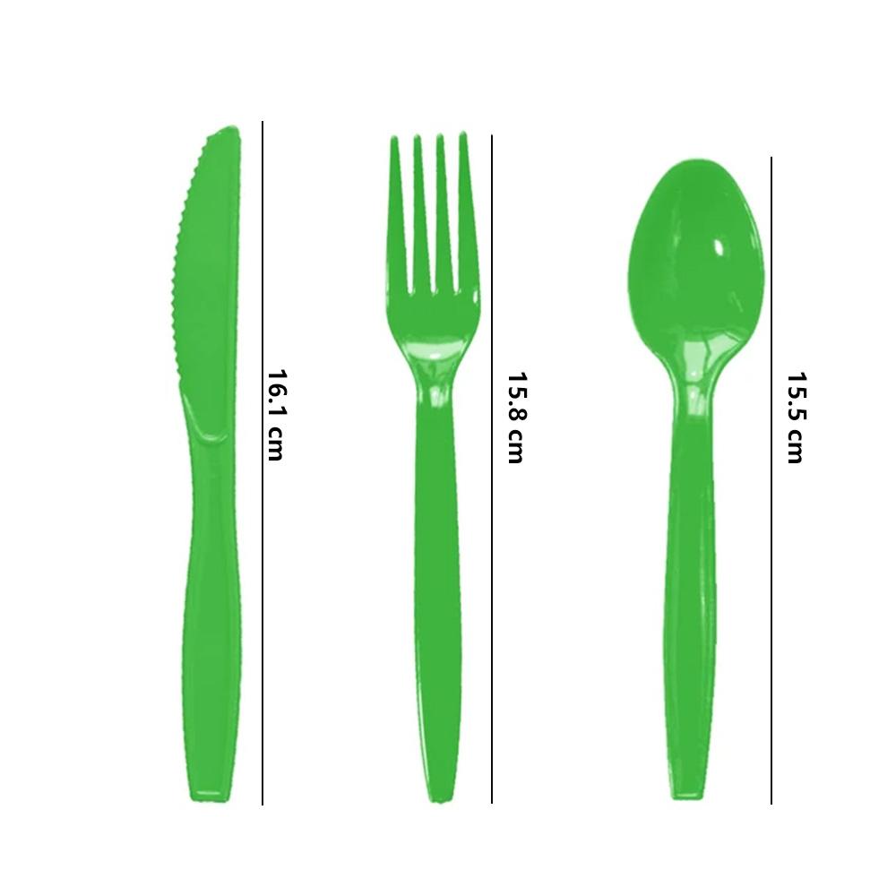Solid Color High Quality Knife Fork Spoon Set Red Pink Wedding Disposable Tableware Birthday Party Supplie Baby Shower Decoratio