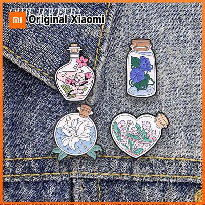 Beautiful Lily Morning Flower In Bottle Cartoon Badge Glory Cherry Blossom Magic Flower Bottle Enamel Pin Jewelry Gift Bag Badg