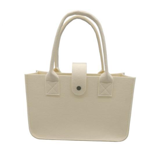Women Handbag Portable Handle Solid Color Large Capacity Rectangle Gift Thickened Felt Ladies Tote Bag Purse