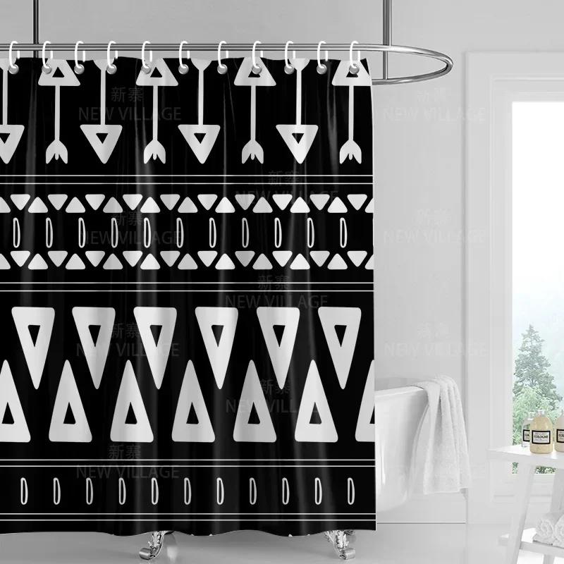 Decorazione casa tende da doccia bagno tessuto tenda impermeabile Soggiorno Moderno Nordico Moderno motivo geometrico semplice