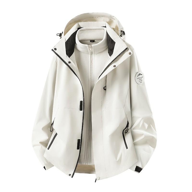 Men Women 3-in-1 Waterproof Windproof Hiking Jacket With Removable Down Liner Outdoor Trekking Camping Winter