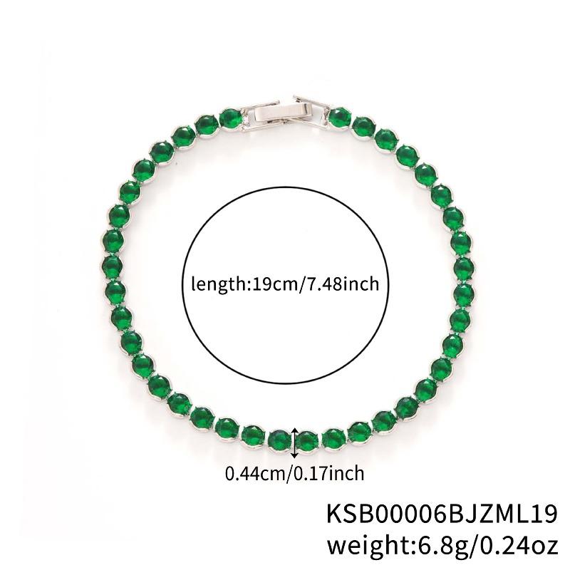 Mary Kashi Fashion Jewelry - Multi-sku Crystal Bracelet, Electroplated Aaa Cubic Zirconia Bracelet, Diamond-accented 4mm