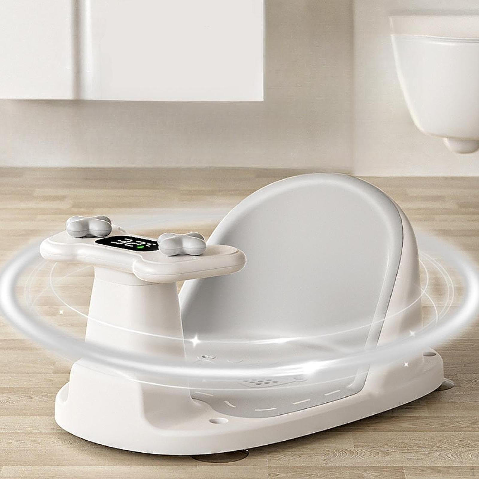 

Детское сиденье для ванны для младенцев сидя, устойчивое, удобное, нескользящее, с мягкой подушкой и прочной серый