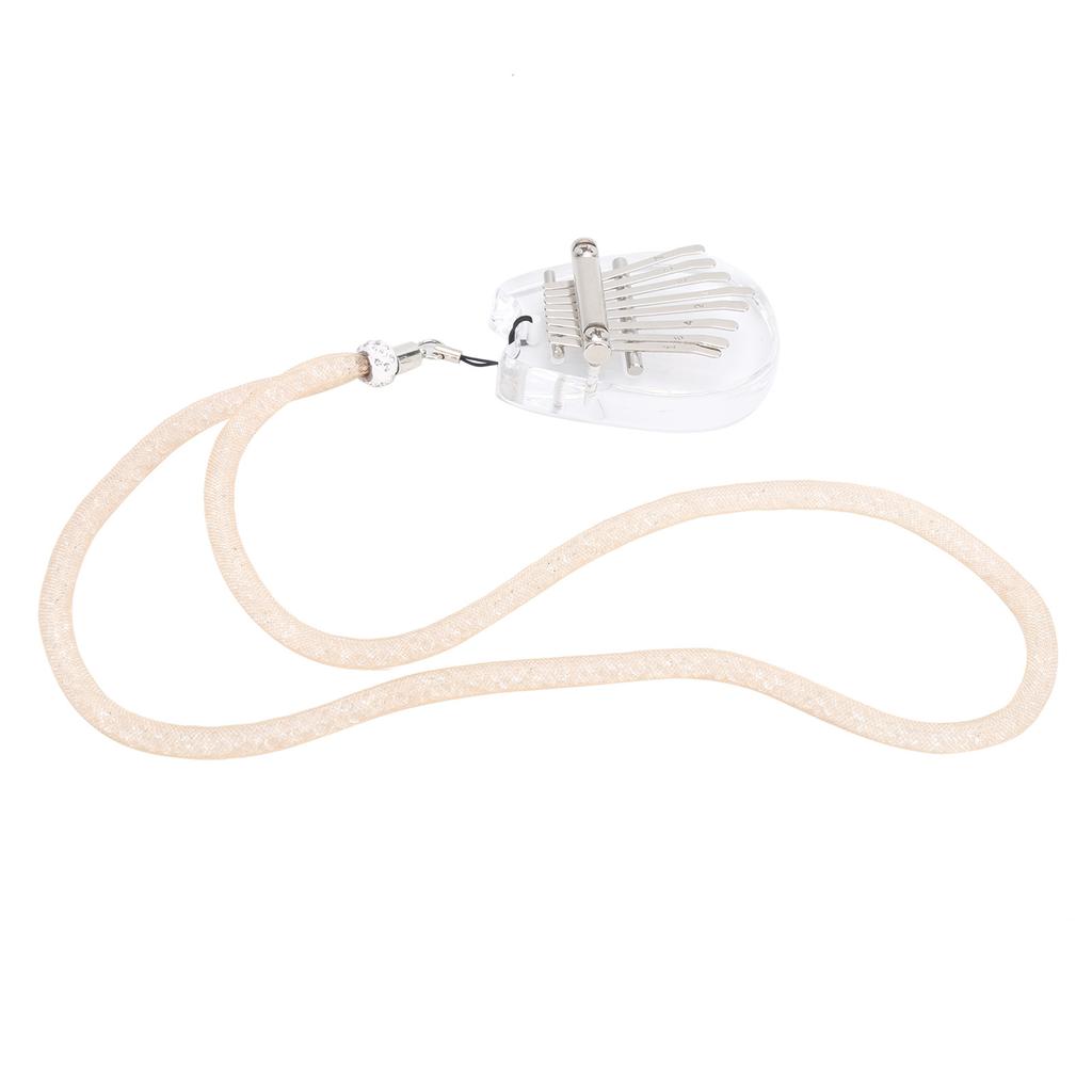 8 Tone Kalimba Crystal Thumb Piano Mini Portable Acrylic Musical Instrument Toy with Lanyard