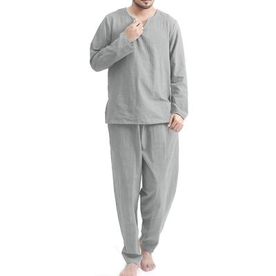 Mens Pajamas Suits Male T-Shirt+Pants 2Pcs/Set Lounge Sleepwear Loose Man Comfortable Pajamas