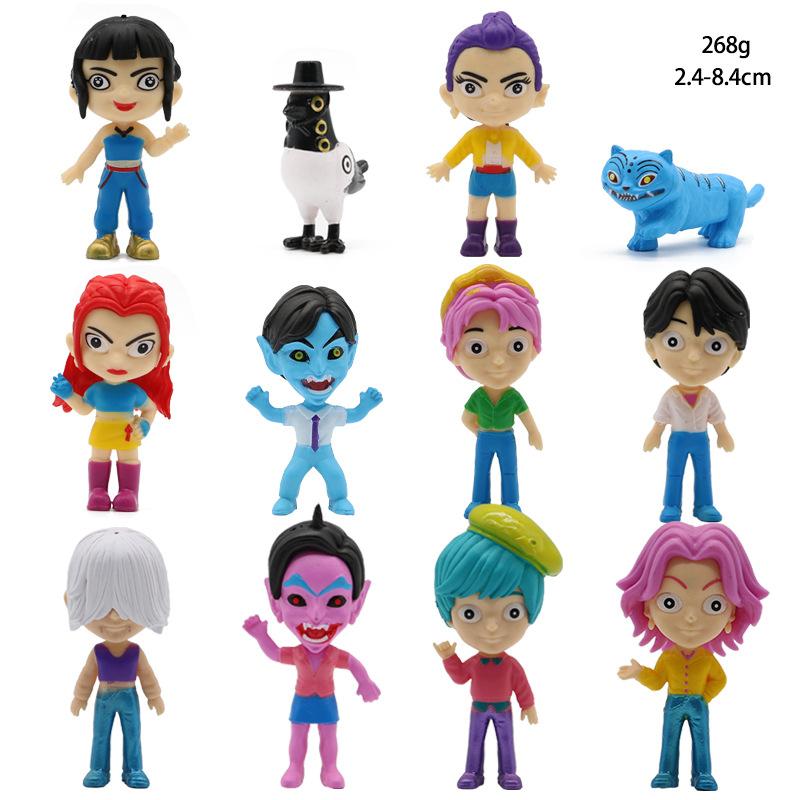 Anime Kpop Demon Hunters Figure Rumi Mira Zoey Derpys Tiger Figurine Toy Cute Desk Decoration Statues Ornament Kid Gifts
