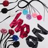 Pastoral Satin Flower Choker Necklace Women, Simple Flannel Ribbon DIY Collar Jewelry