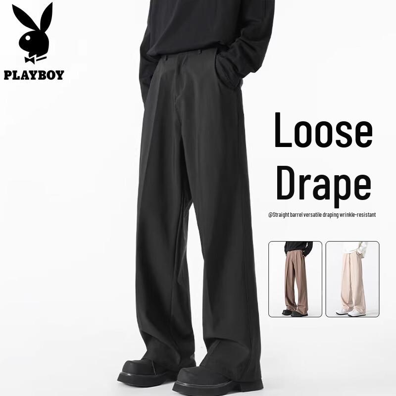 PLAYBOY Men s Loose Straight-Leg Casual Pants XL