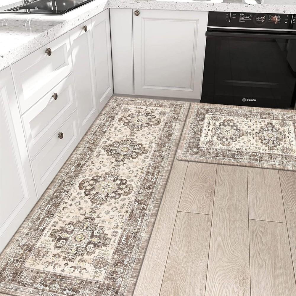 Anti Fatigue Kitchen Mat Boho Carpet Vintage Rugs Non-Slip Kitchen Mat for Floor Comfort Kitchen Floor Mats for Sink Laundry