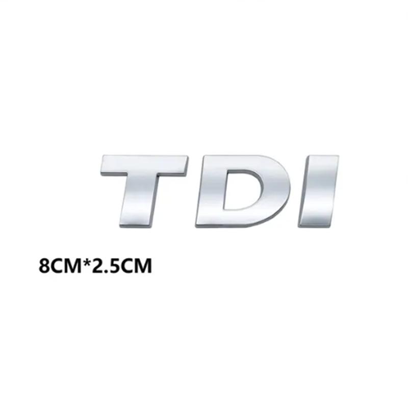 Car Styling ABS Chrome Silver Black Sticker V6 V8 Displacement Badge TDI Font Car Tail Emblem Badge Decal For Touareg Car Accessories