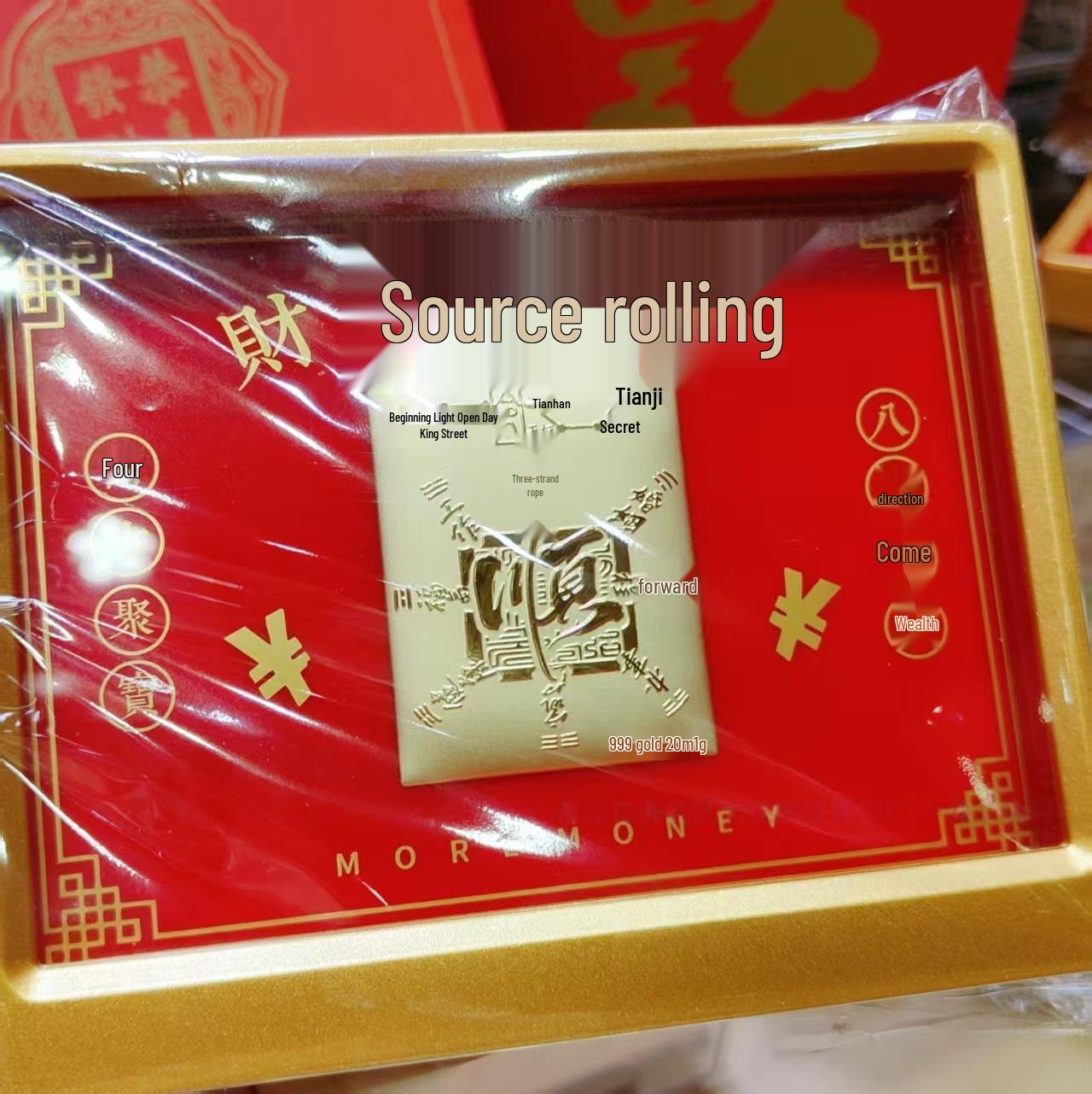 999 Pure Gold God of Wealth Ornament: Instant Prosperity Chinese Desktop Display Gift