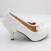 Starry Cat Women's White Lace High-Heel Wedding Shoes - Round Toe, New Style 2302