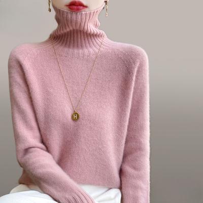 Autumn Winter Thickened Knitted Sweater Loose Long Sleeve Turtleneck Pullover Women Stylish Warm Casual Wear