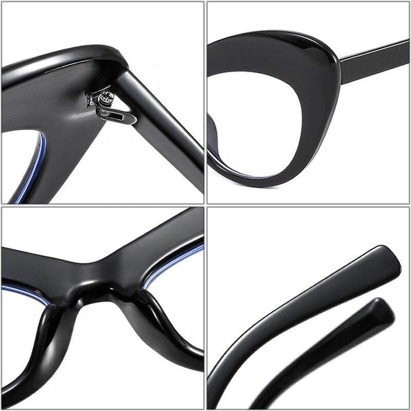 SO&EI Retro Clear Anti-Blu-Ray Lens Eyewear Fashion Colorful Cat Eye Women Optical Glasses Frame Spring Hinge Men Leopard Frame